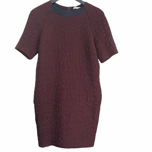 Victoria Victoria Beckham Textured Wool Shift Dress Size 0 - Picture 1 of 11